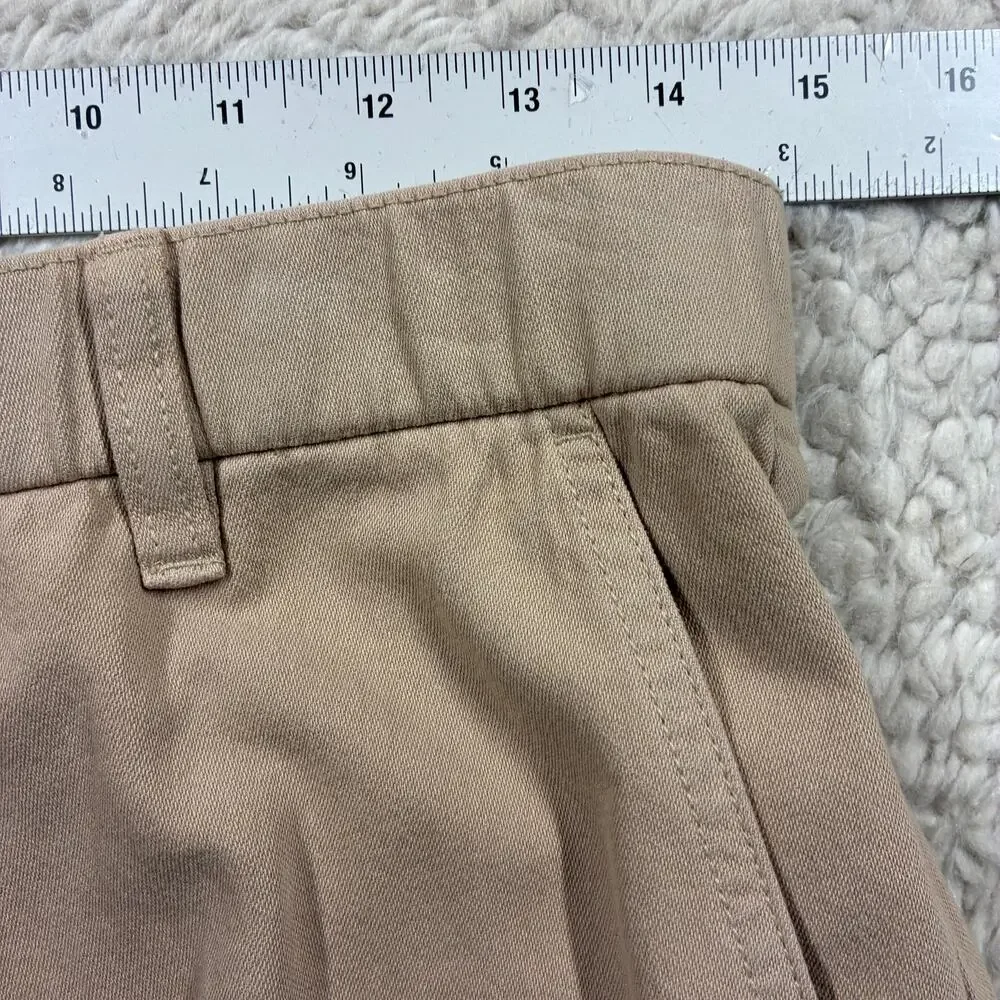 Eileen Fisher Ankle Pants Womens XS Tan Elastic Waist Organic Cotton Twill Crop